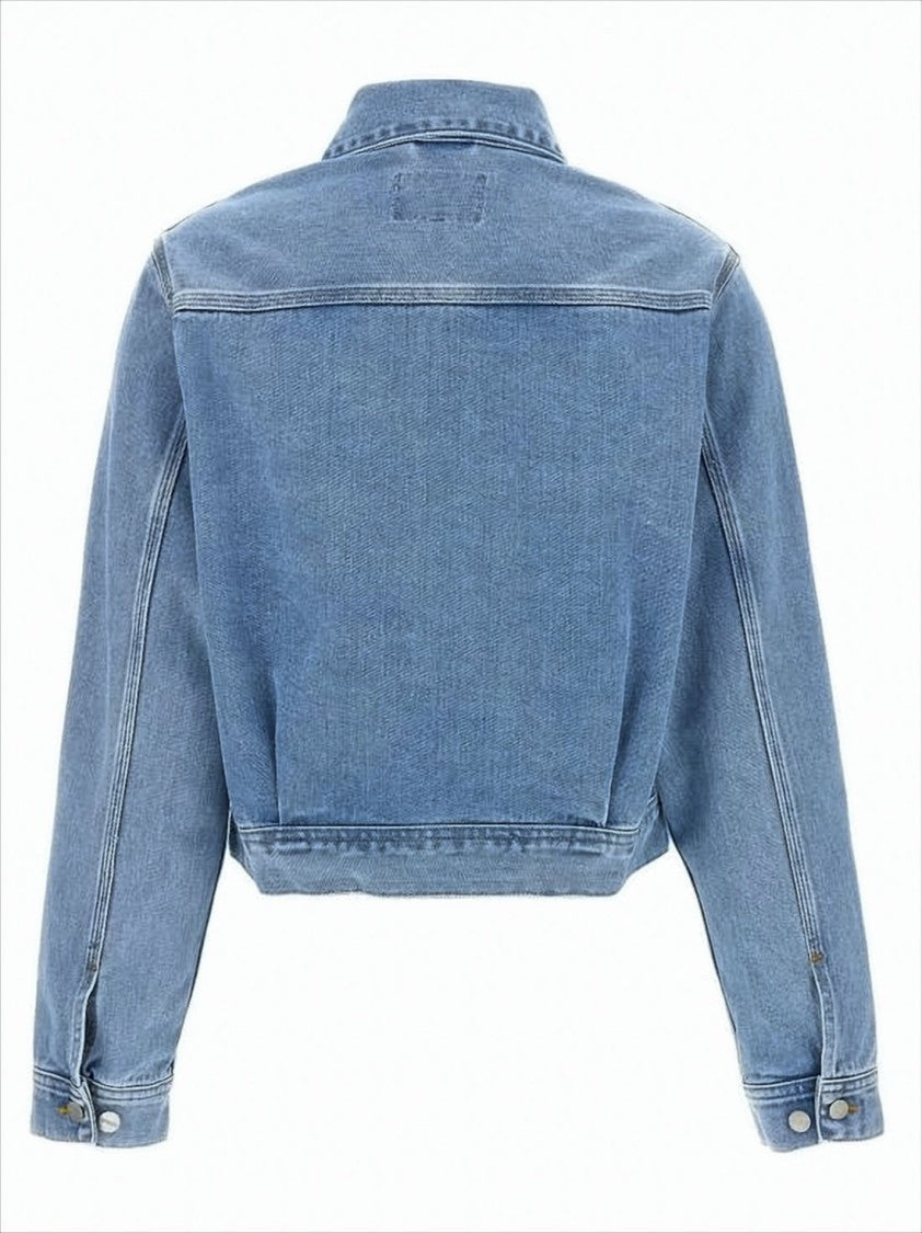 Carhartt Wip Cropped Denim Jacket With Classic Collar