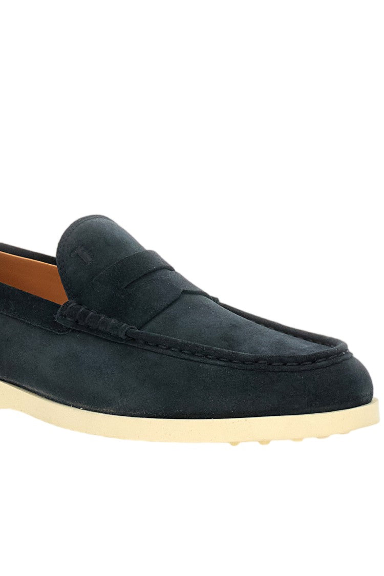 Tod's Debossed Monogram Calfskin Suede Loafers