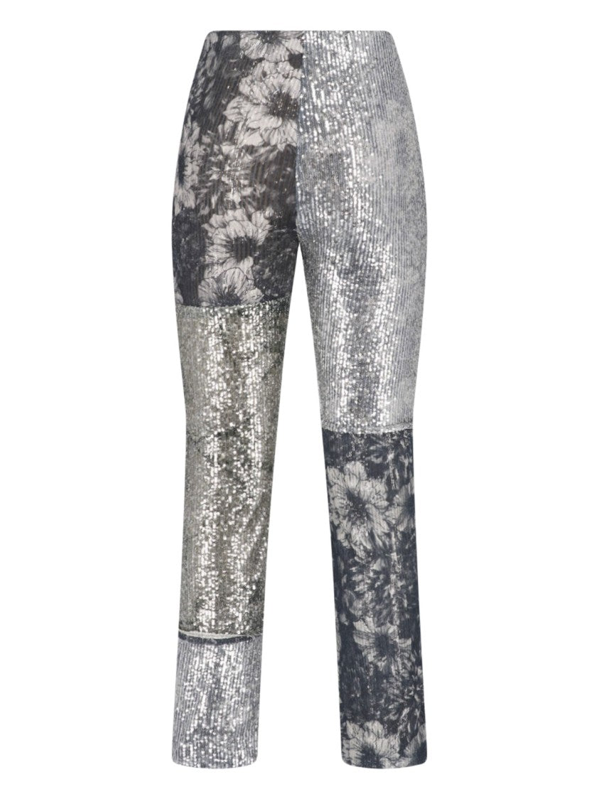 Maison Margiela Monochrome Patchwork Floral Sequin Trousers
