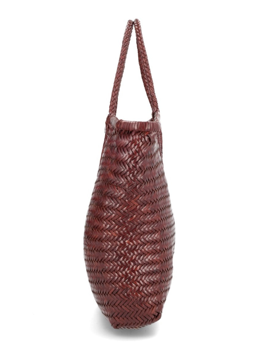 Dragon Diffusion Dark Brown Diagonal Woven Tote Bag