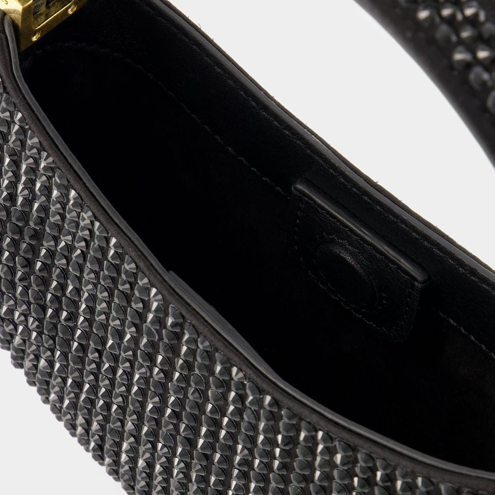 Magda Butrym Micro Vesna Crystal Hobo Bag - Cristal - Black