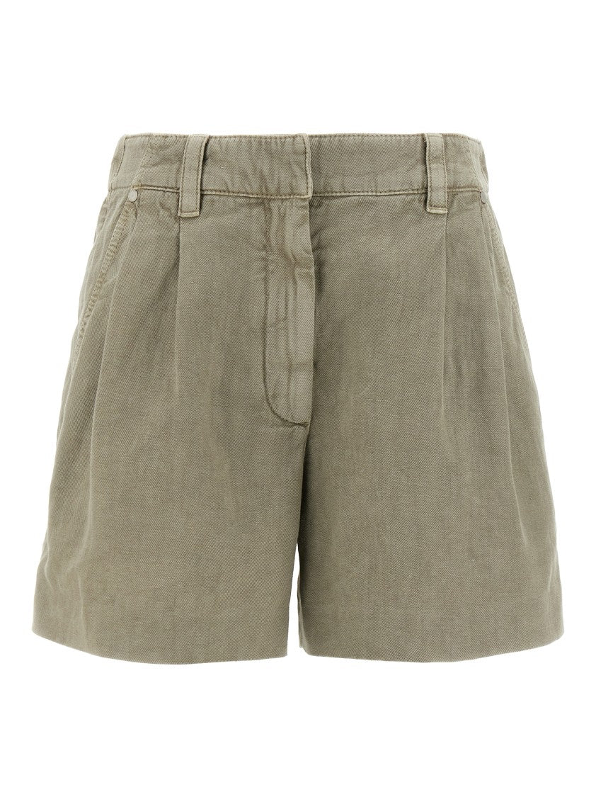 Brunello Cucinelli Tailored Linen-Cotton Blend Shorts