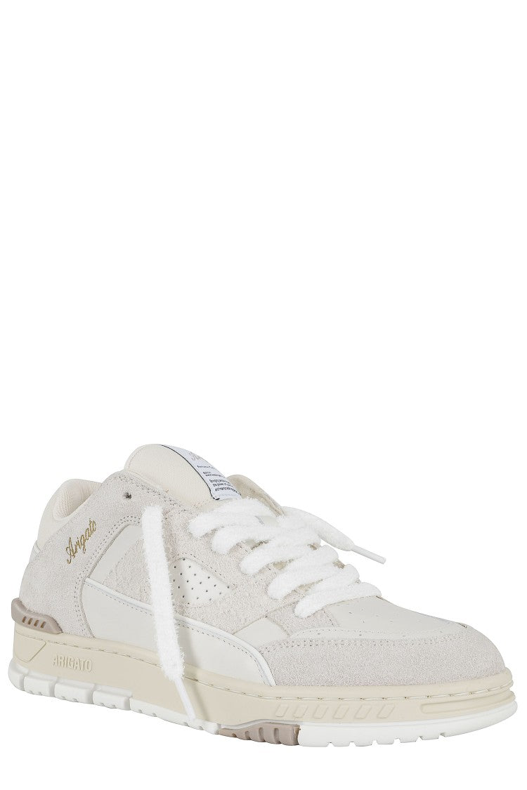 Axel Arigato Beige White Area Lo Metallic Logo Suede-Blend Sneakers