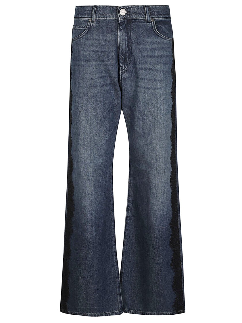 Pinko Wanda Wide Leg Cotton-Blend Jeans