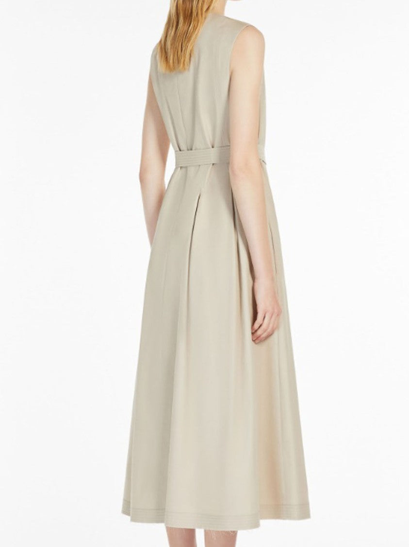 Max Mara Sleeveless Midi Dress With Fitted Waist