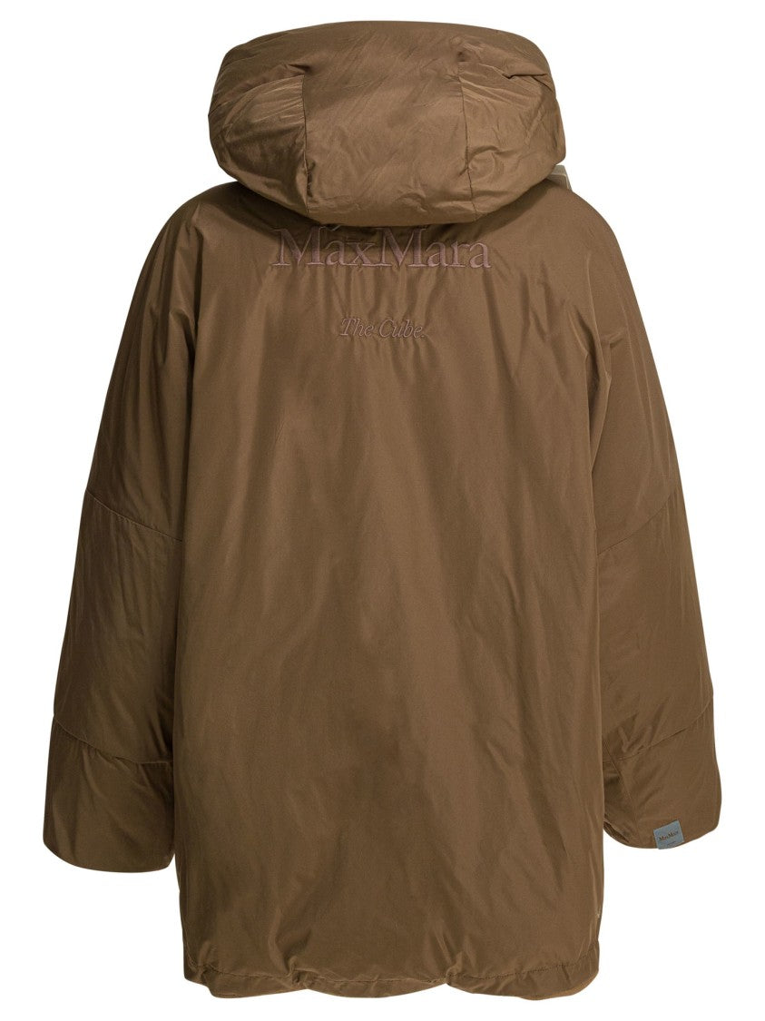 Max Mara Boxy Padded Jacket With High Collar And Reversible Texture