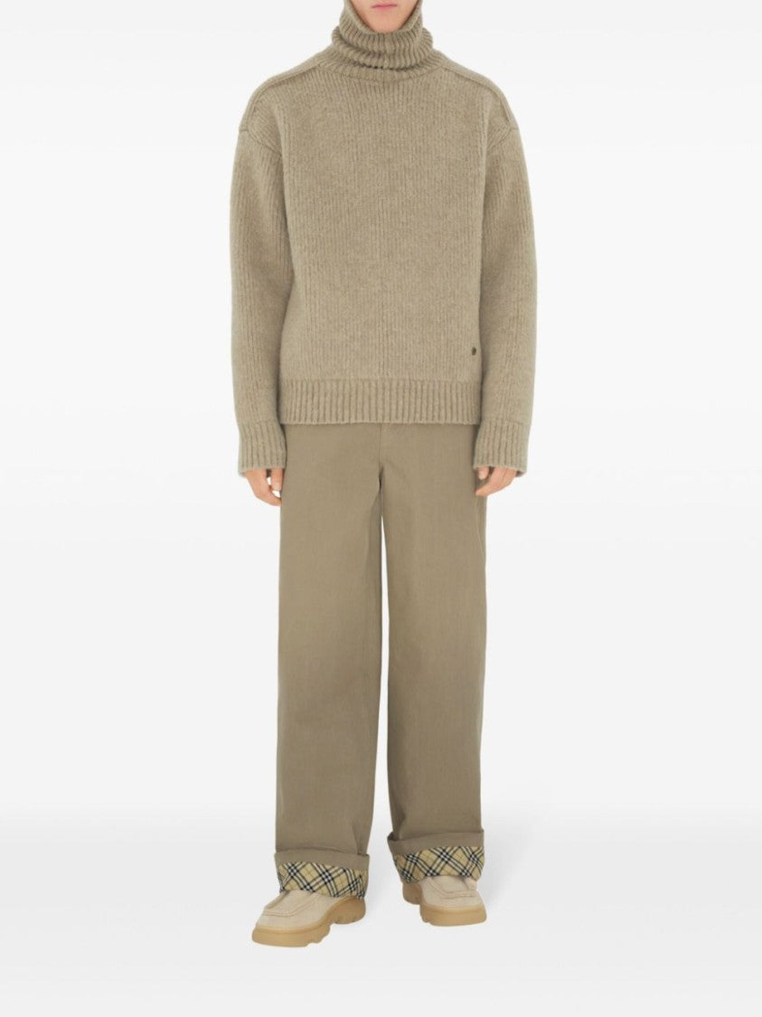 Burberry Sand-Coloured Wide Leg Trousers