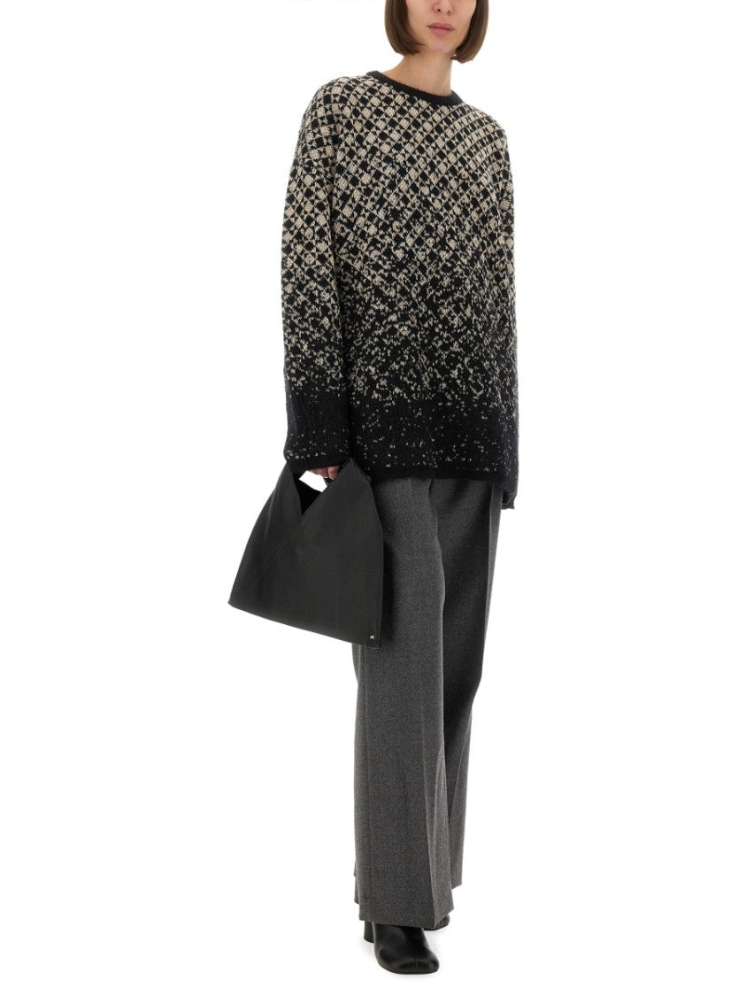 Mm6 By Maison Margiela Gradient Diamond Pattern Wool Pullover