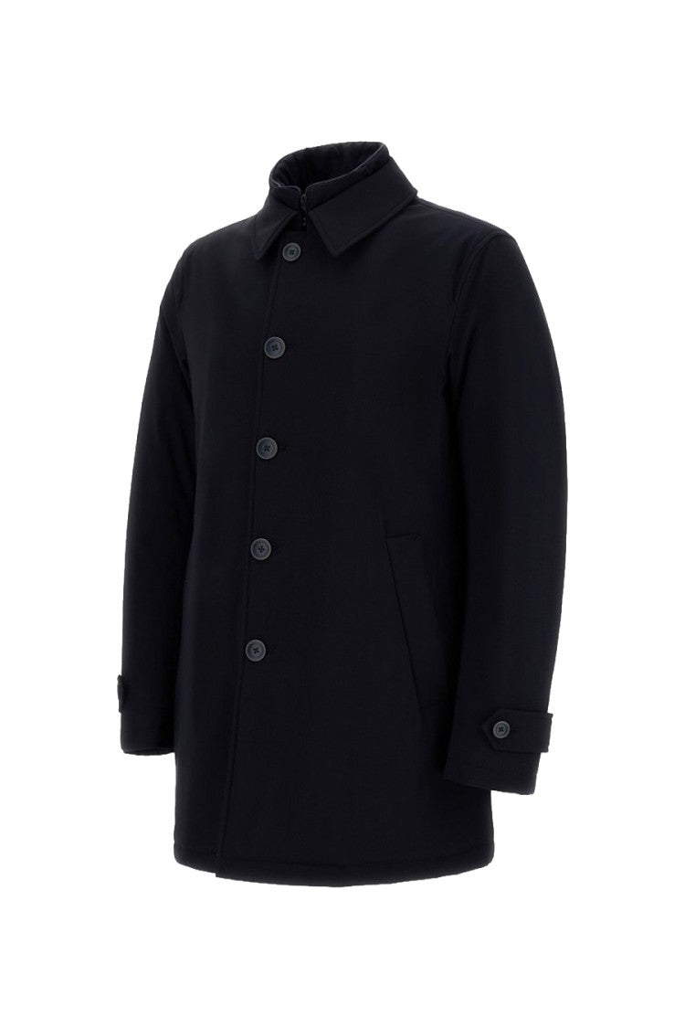 Herno Blue Polyamide Point-Collar Car Jacket