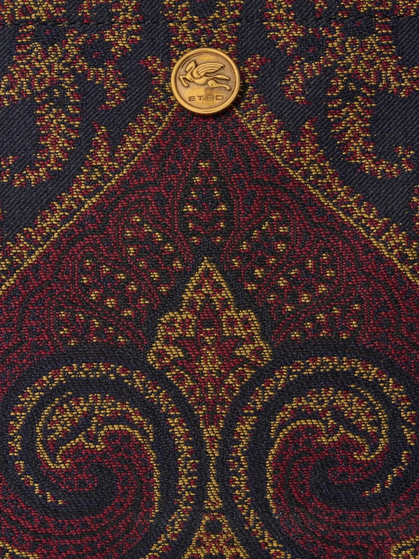 Etro Intricate Paisley Pattern Pouch With Gold Hardware