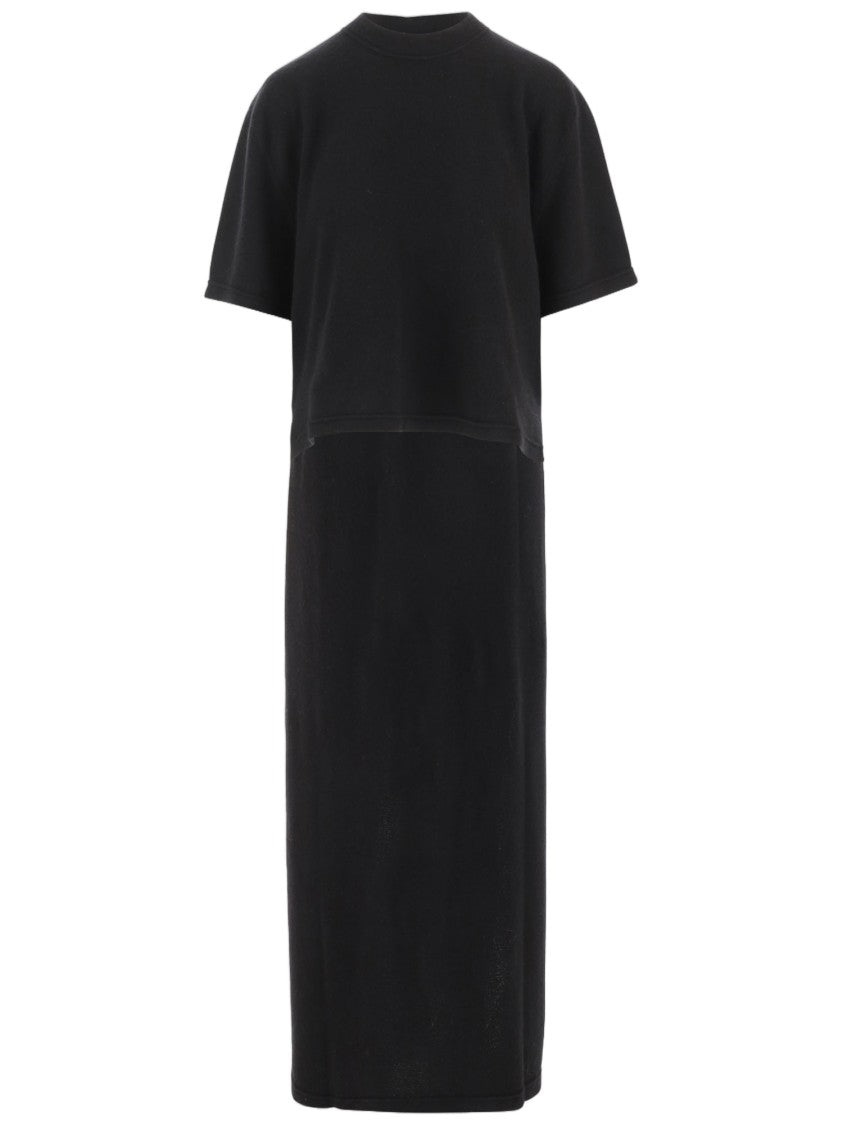 Sa Su Phi Black Long-Line Crew Neck Cashmere Sweater