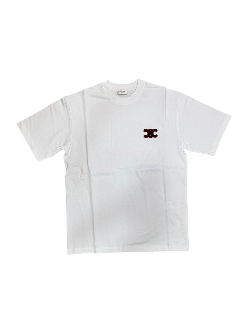 Celine Plain White T-Shirt With Subtle Emblem