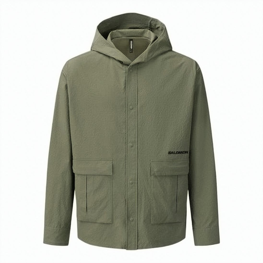 Salomon Hooded Shirt Jacket With Textured Fabric