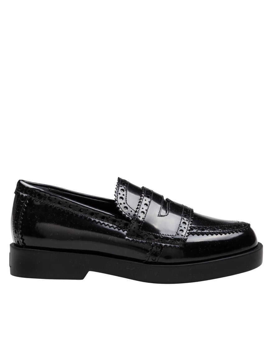 Agl Leather Loafer In Black
