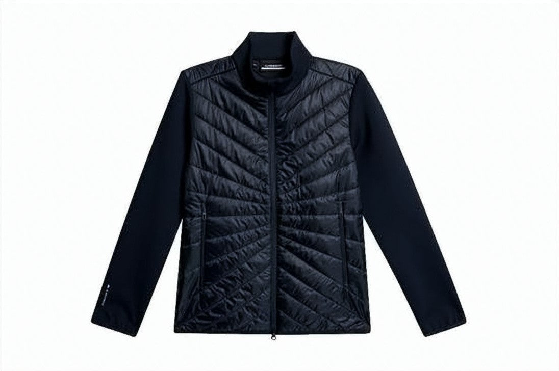 J Lindeberg Quilted Black Jacket With High Collar