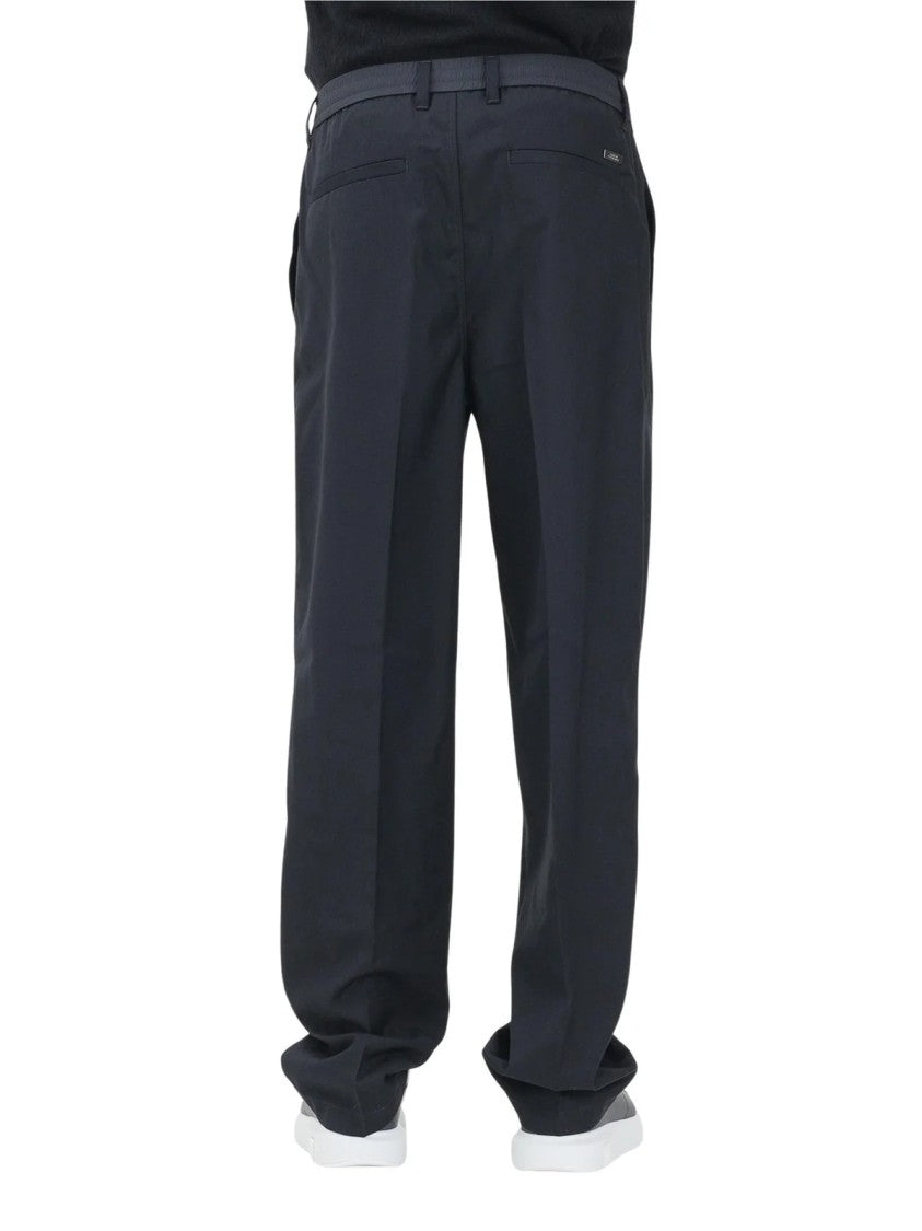 Armani Exchange Relaxed Fit Black Trousers With Classic Waistband And Versatile Design