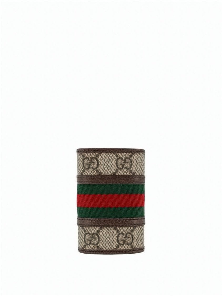 Gucci Compact Key Holder With Monogram Pattern