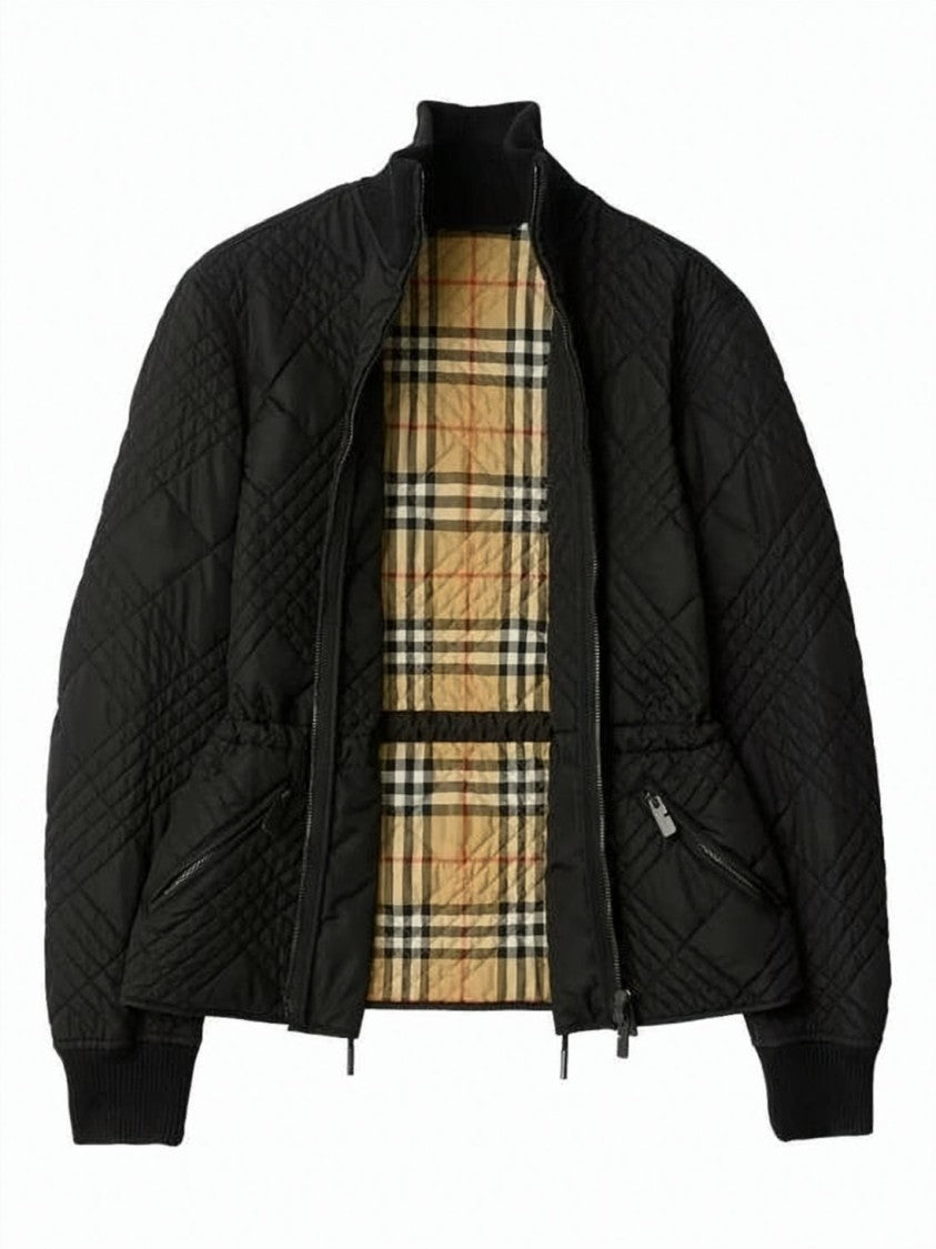 Burberry Diamond Quilted Jacket With High Collar