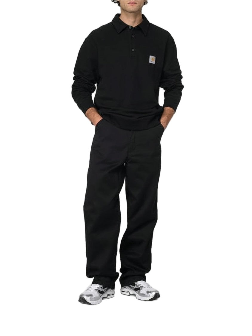 Carhartt Wip Black Long-Sleeve Polo Collar Sweatshirt