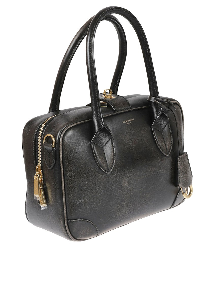 Golden Goose Hammered Leather Tote Bag With Gold Accents