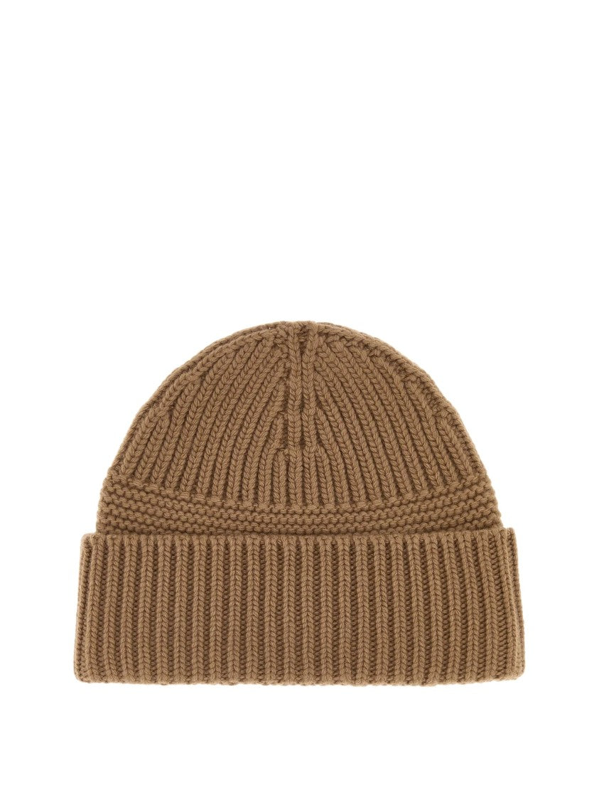 Miu Miu Ribbed Knit Beanie Hat