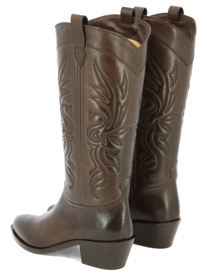 Sartore Intricate Stitch Texan Ankle Boots