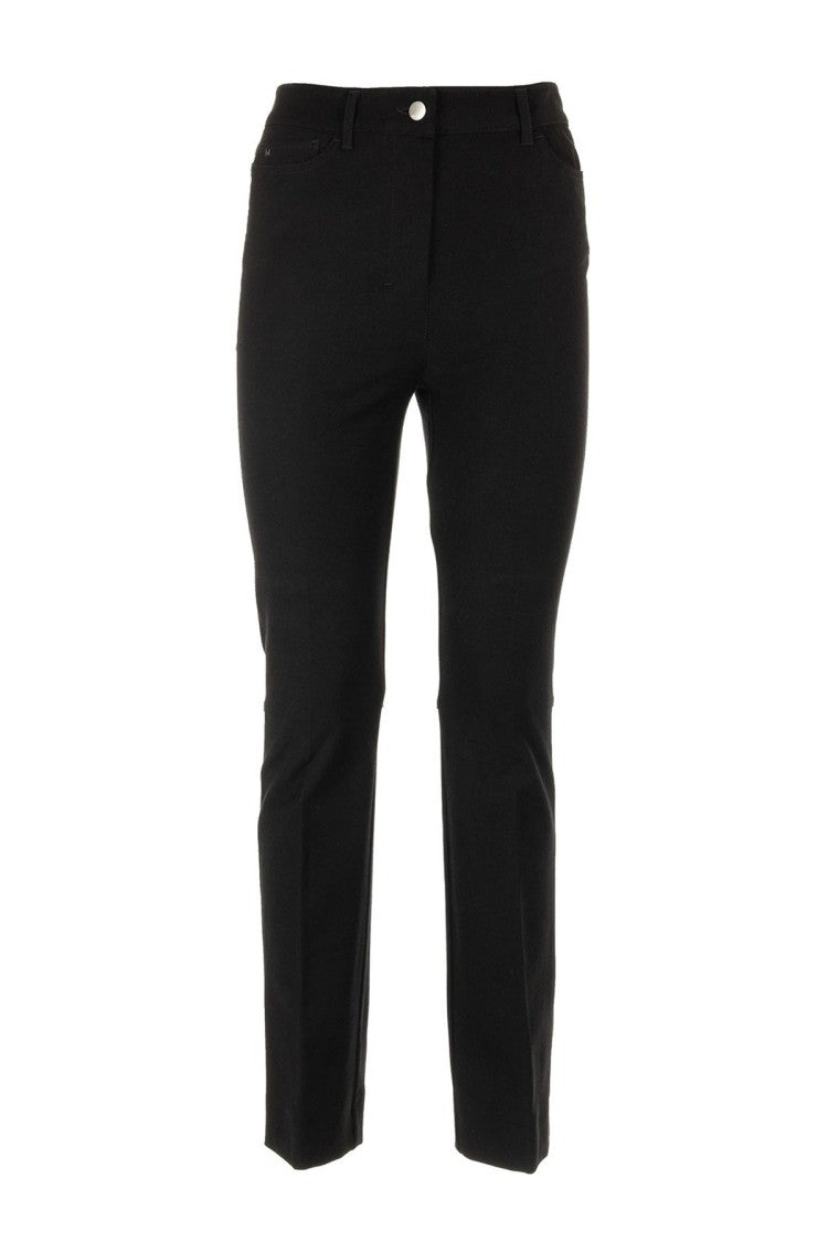 Max Mara Black Cotton-Blend Straight-Leg Pants