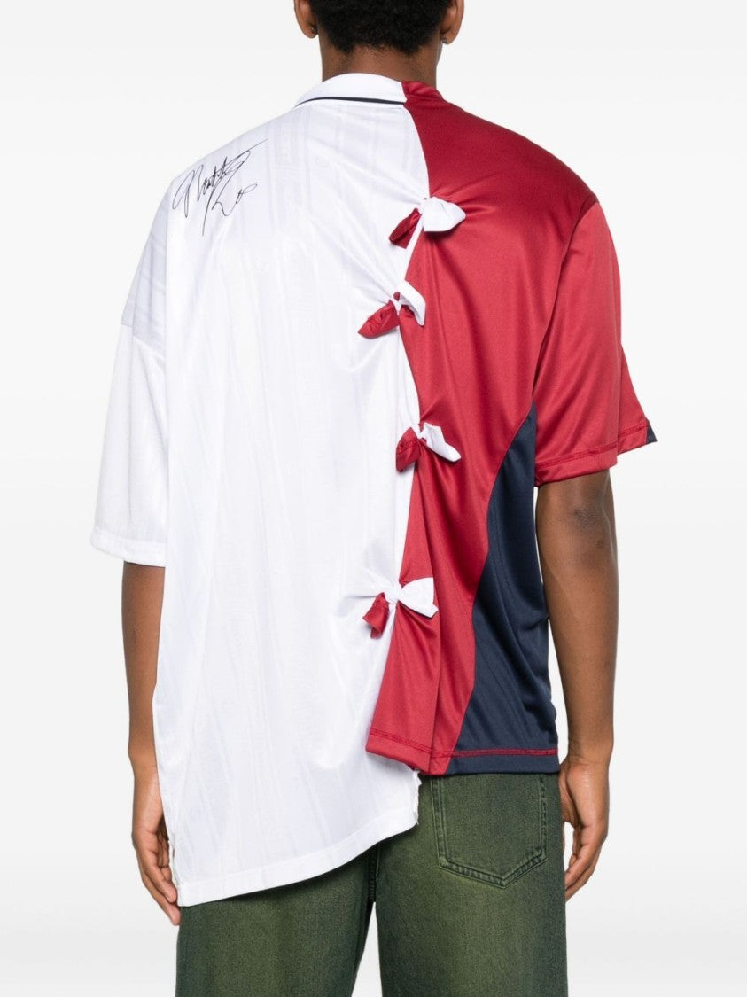 Martine Rose Half-And-Half Oversized T-Shirt With Knot Detailing