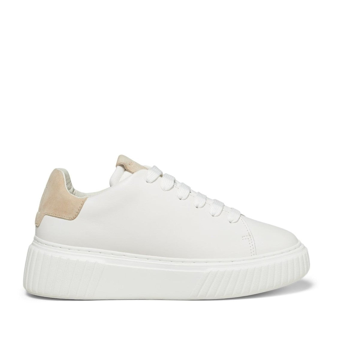 Marc O'polo White Svea Minimalist Suede-Accent Leather Sneakers