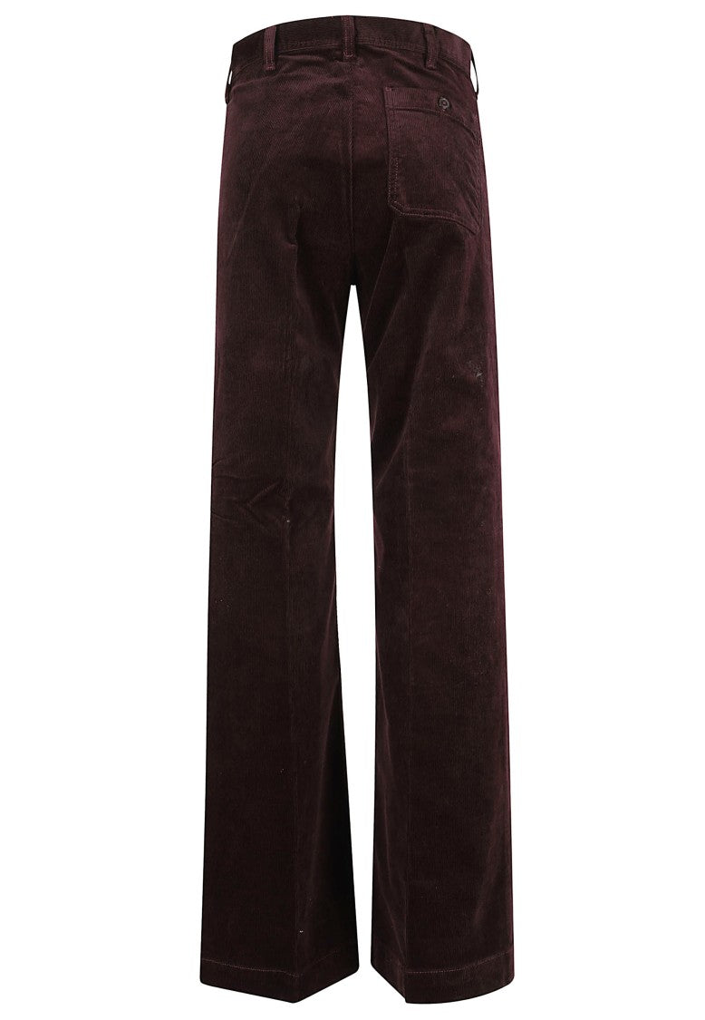 Polo Ralph Lauren Flared Corduroy Trousers With High Waist And Classic 5-Pocket Design
