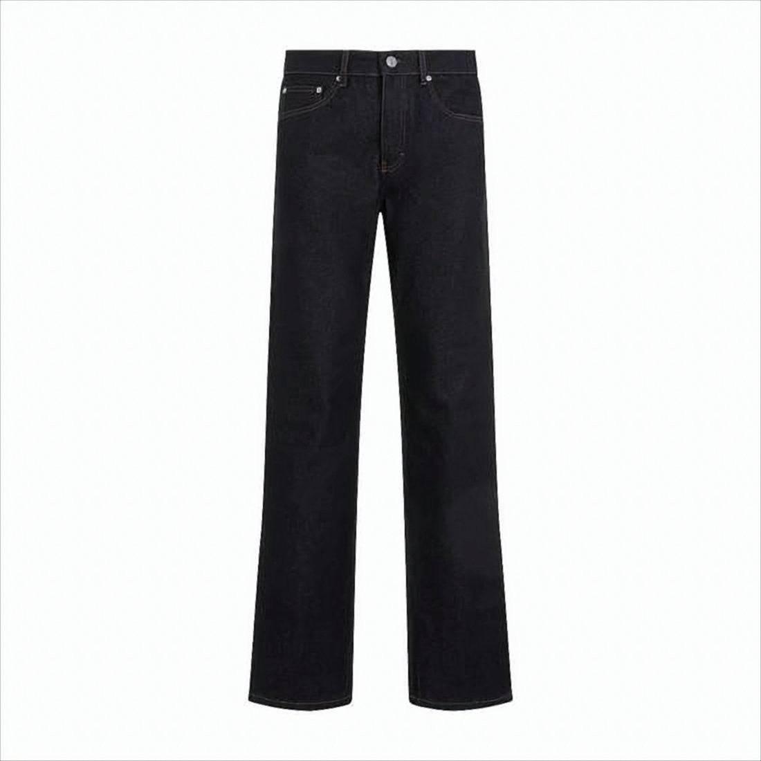 Ami Paris Straight-Leg Denim Pants In Dark Indigo Wash
