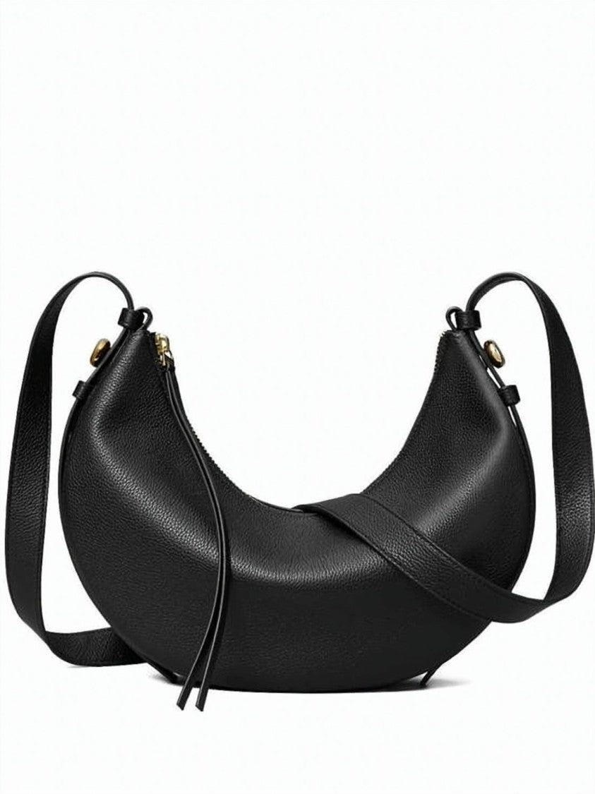 Tory Burch Crescent-Shaped Crossbody Bag With Gold-Tone Accents