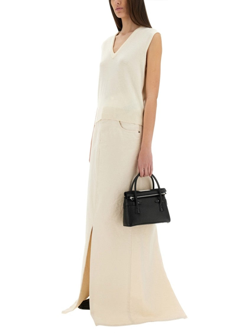 Maison Margiela V-Neck Virgin Wool Vest With Ribbed Hem