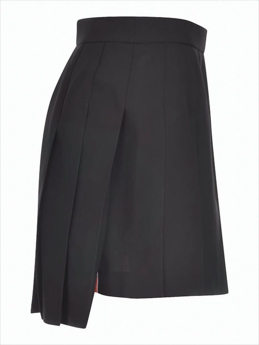 Thom Browne Pleated Mini Skirt With Structured Silhouette And Subtle Logo