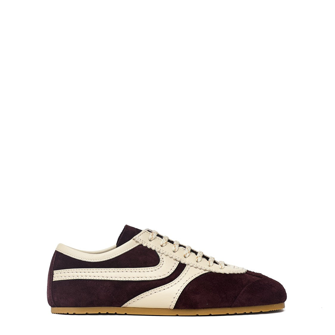 Dries Van Noten Contrast Strips Suede Calf Leather Sneakers