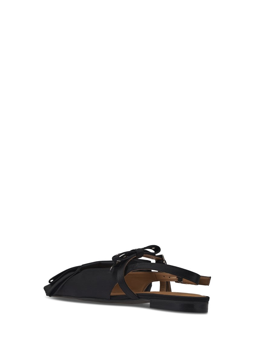 Ganni Pointed Toe Slingback Flat Shoes