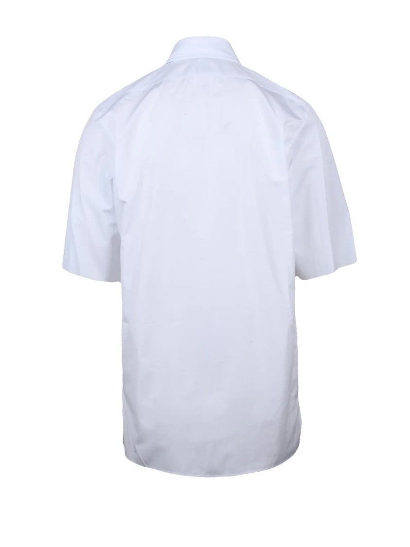 Maison Margiela White Cotton Short-Sleeve Shirt