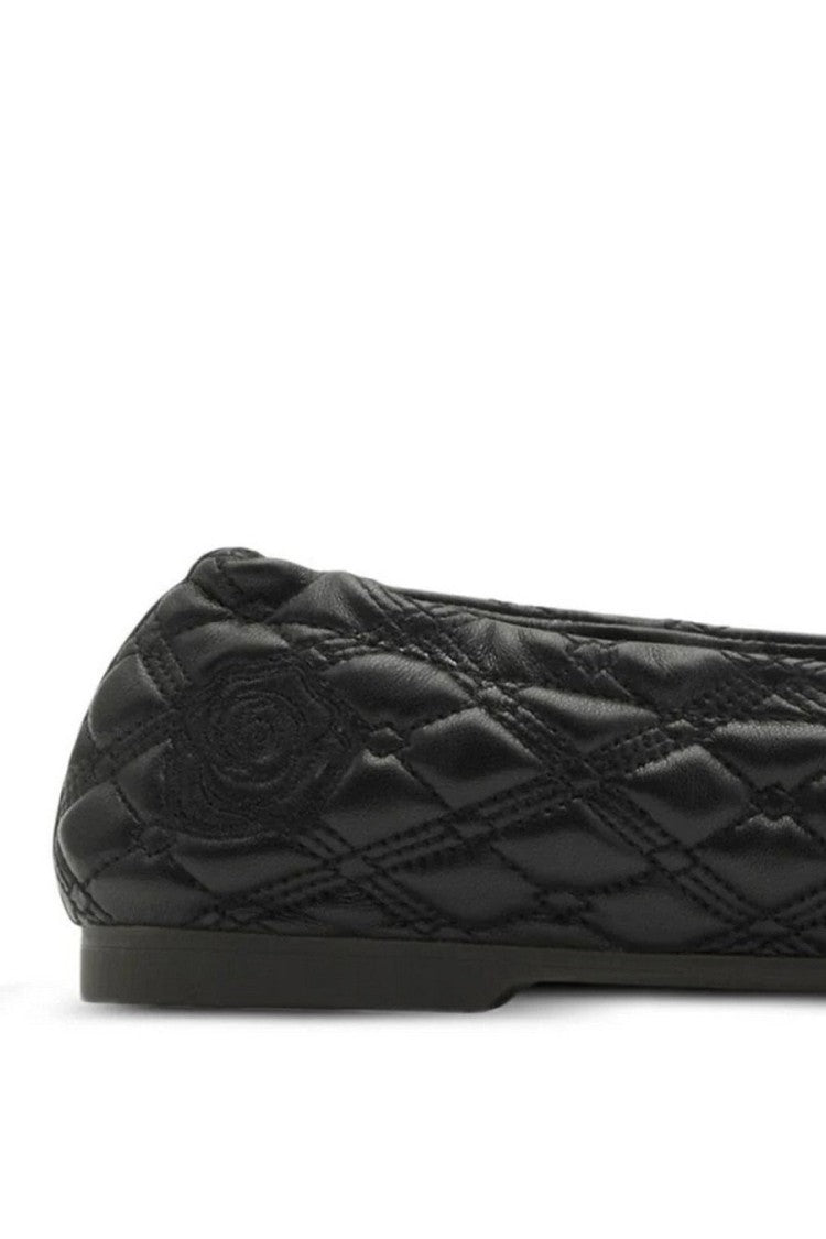 Burberry Black Leather Quilted Ballet Flat