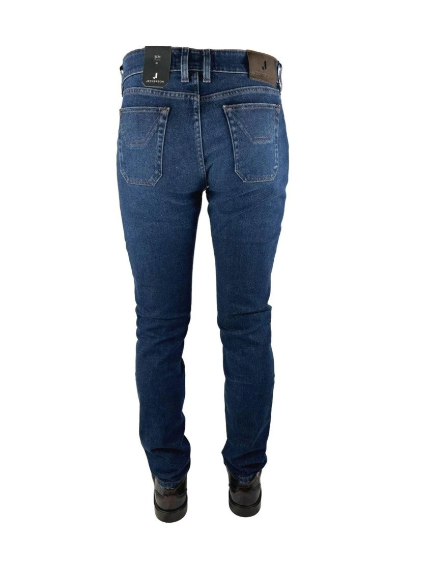 Jeckerson Dark Denim Jeans With Fitted Silhouette