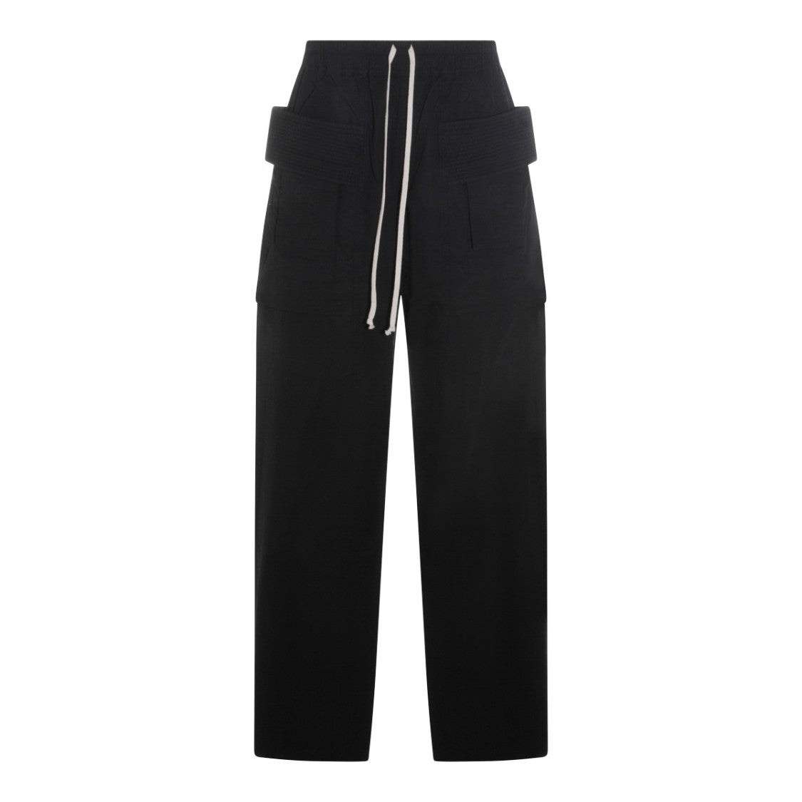 Drkshdw By Rick Owens Black Cotton Creatch Wide Cargo Pants