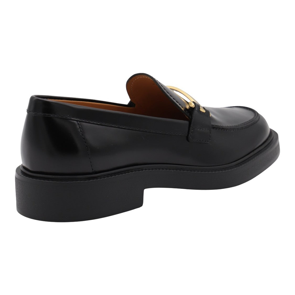 Tod's Polished Black Leather Flat Shoes