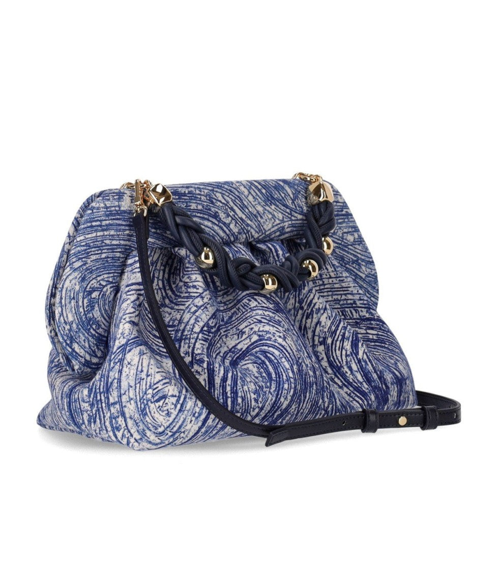 Themoirè Bios Porridge Print Deep Ocean Clutch Bag