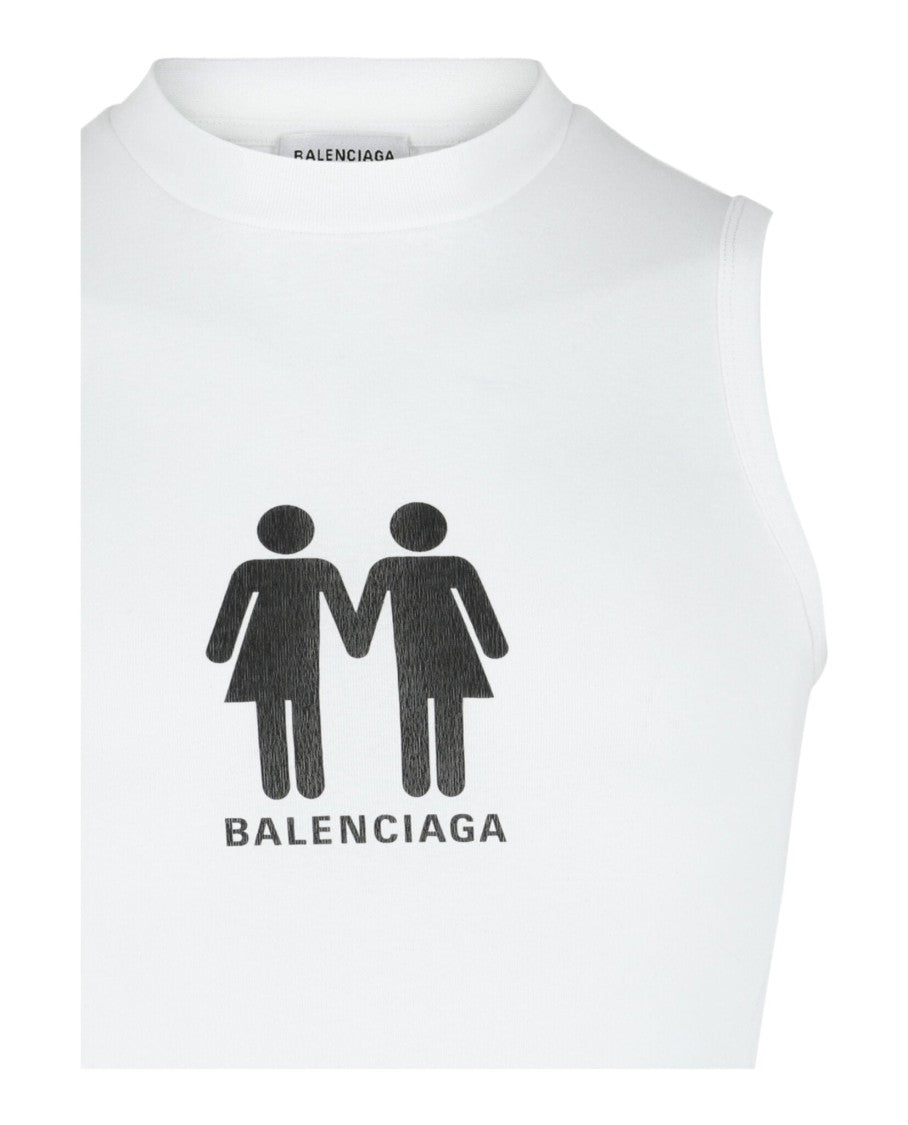 Balenciaga Fitted Round Neck Graphic Tank With Pride Motif