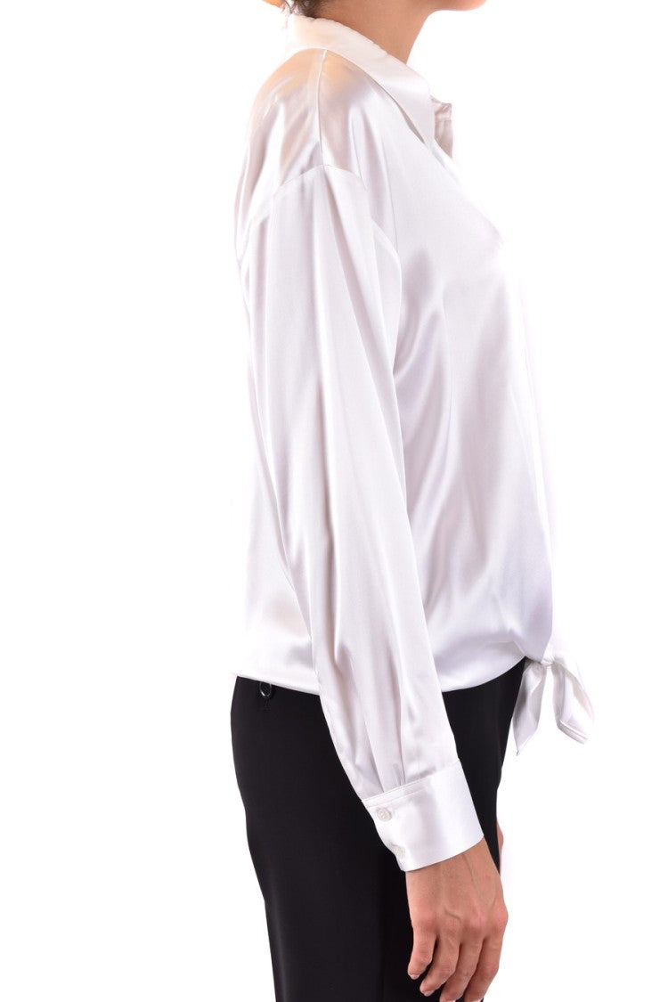 Pinko Silk Blend Shirt With Tied Knot Hem