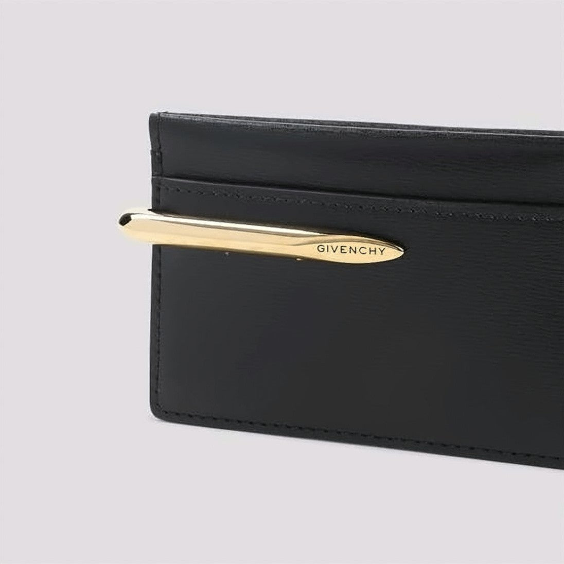 Givenchy Sleek Calf Leather Cardholder With Gold-Tone Accent
