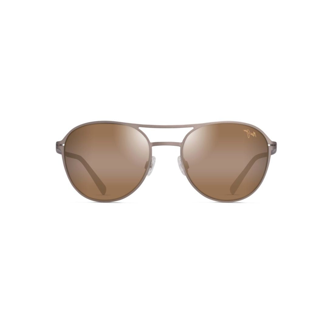 Maui Jim Half Moon Double Bridge Metal Frame Sunglasses With Rounded Lenses