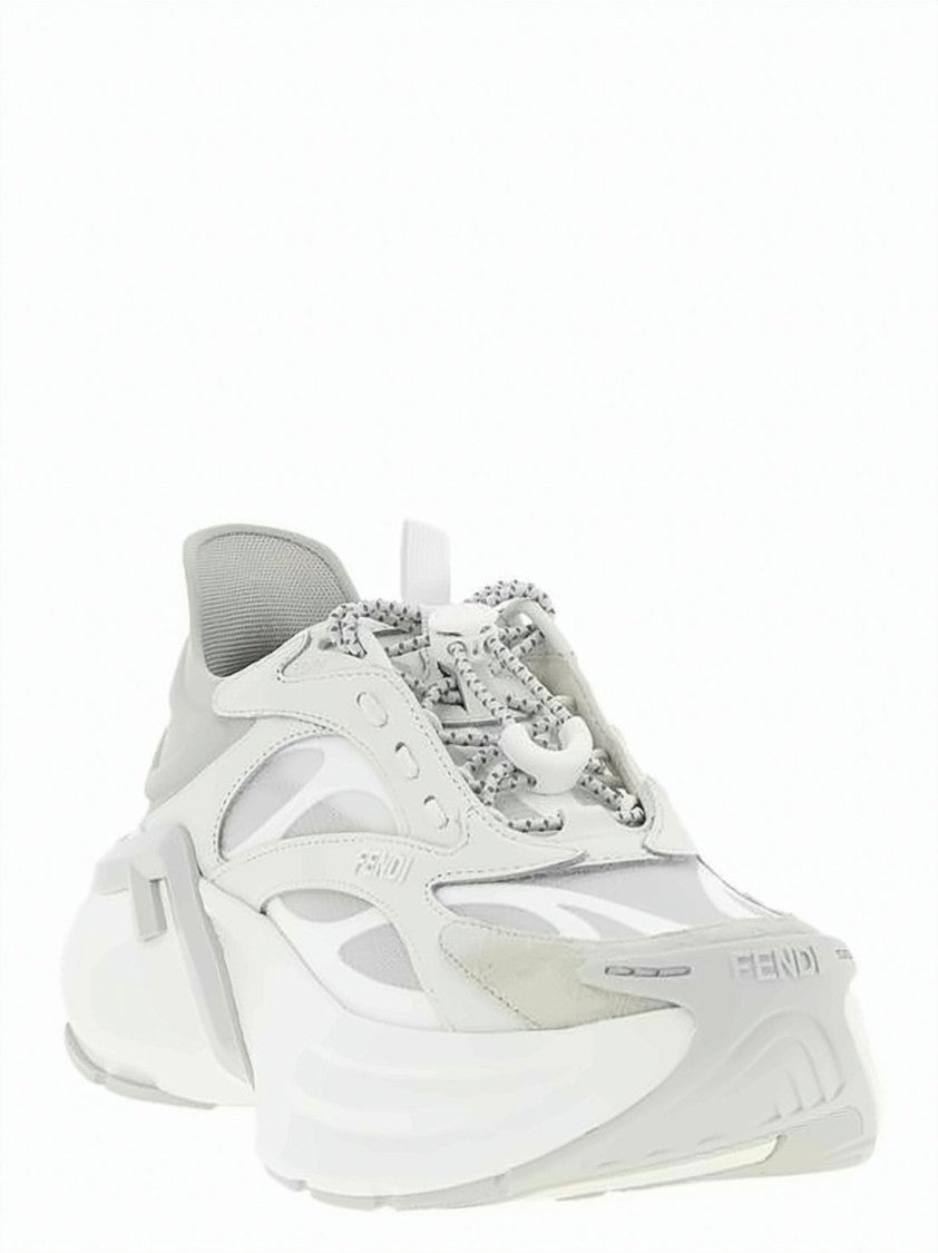 Fendi Futuristic White Sneakers With Sole