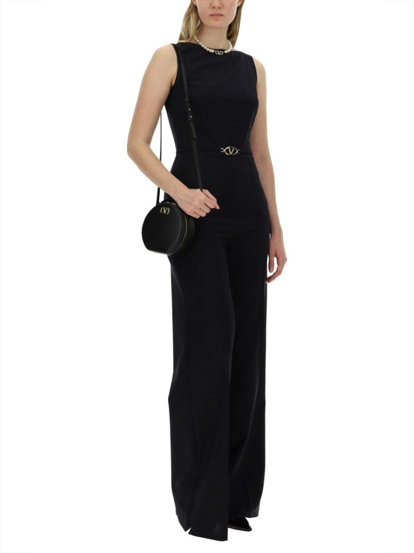 Valentino Jumpsuit With V Detail And Wide-Leg Silhouette
