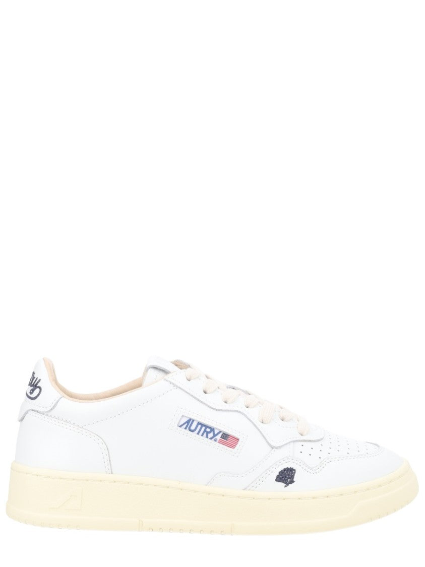 Autry Minimalist Cow Leather Perforated Sneakers