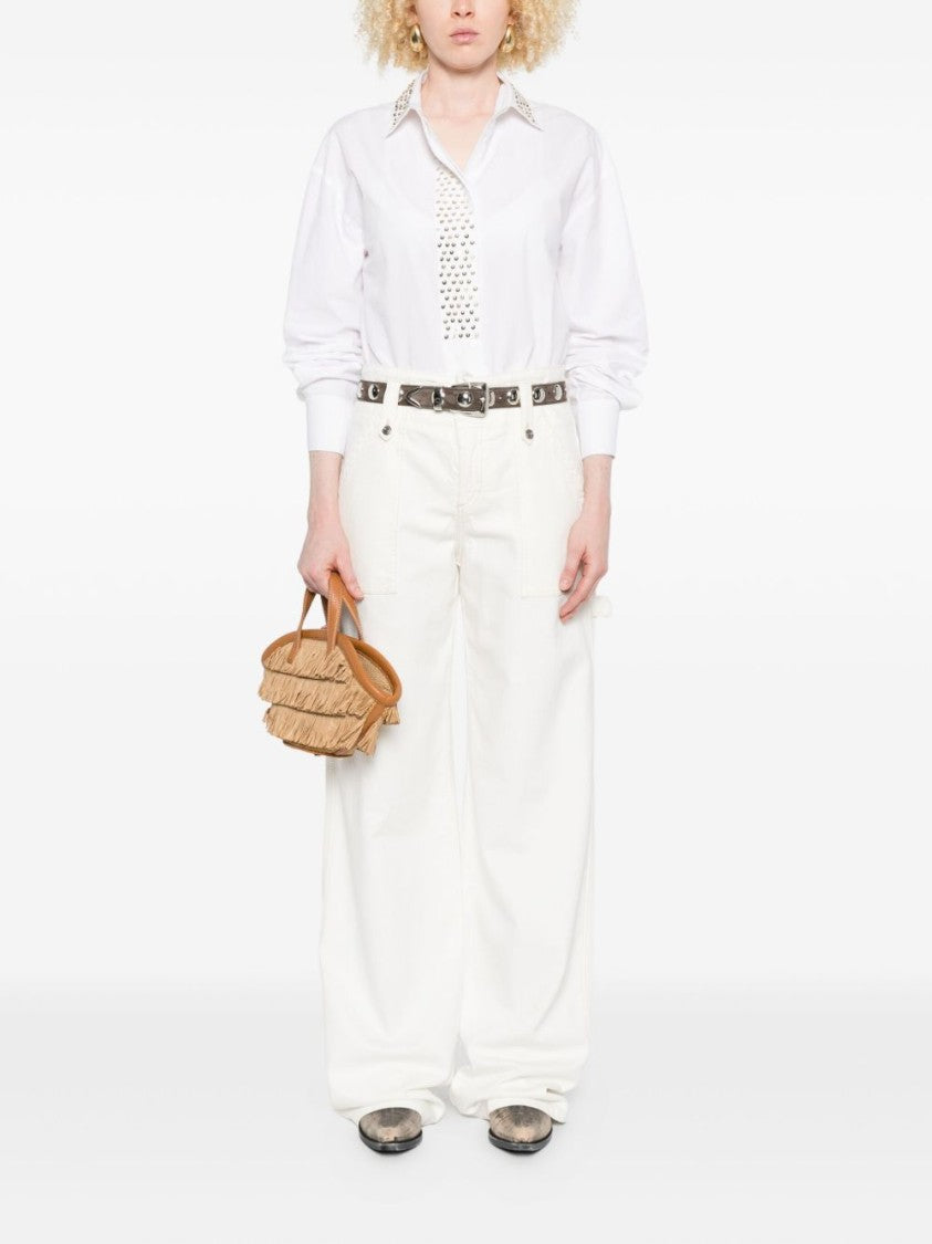 Ermanno Scervino Wide-Leg White Jeans With High Waist
